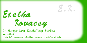 etelka kovacsy business card